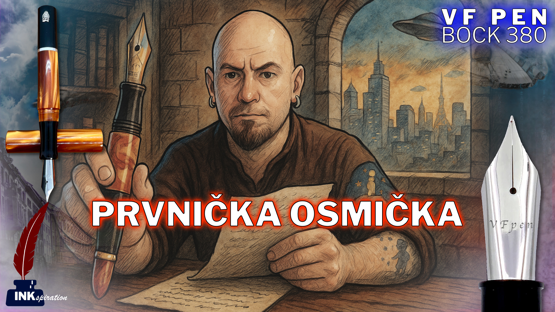 VF pen a první pero s hrotem No.8